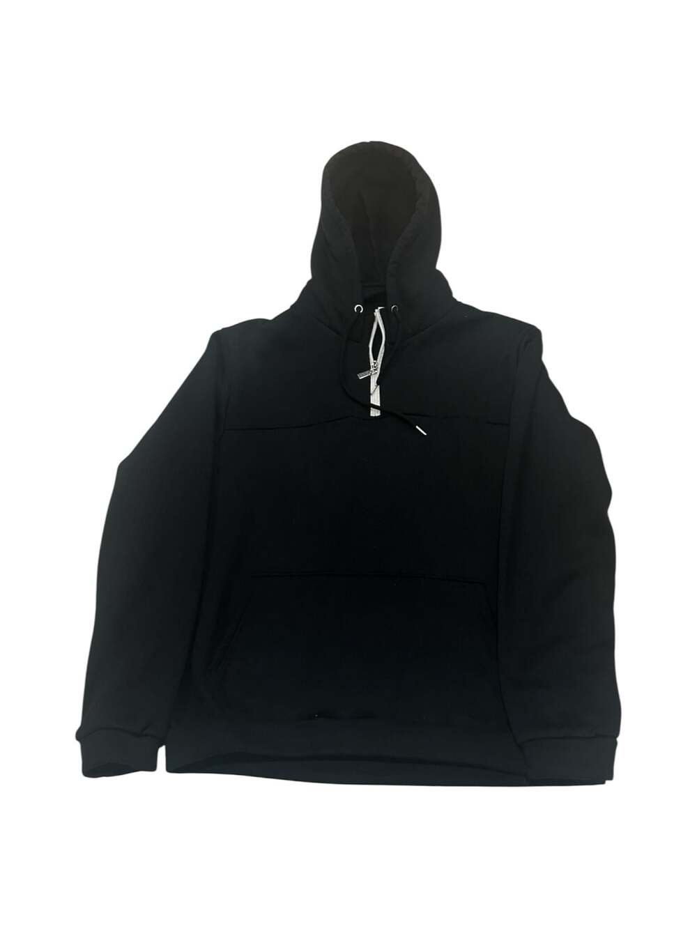 Jingpin Men's Black Quarter Zip Pullover Hoodie with Kangaroo Pocket
